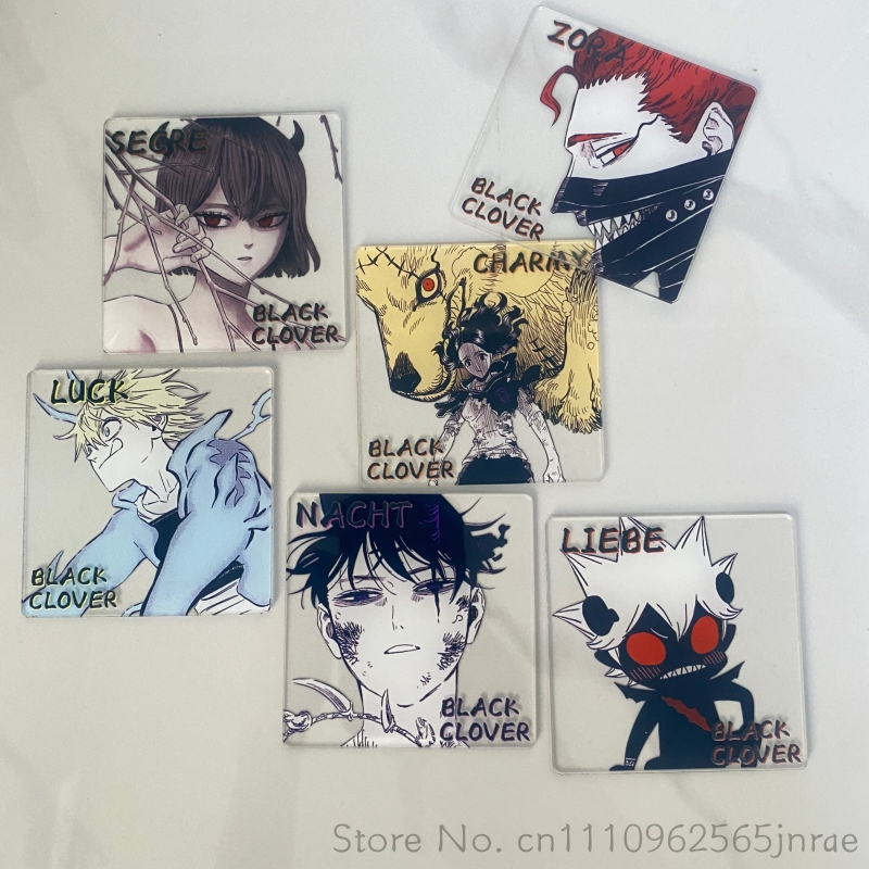 Office Furniture Installation - Zwarte Klaver Anime Creatieve Acryl Coaster