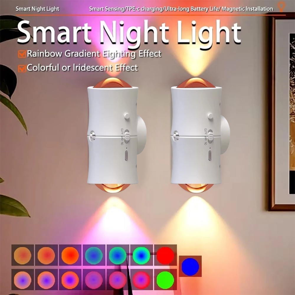 Room Divider Bamboo - RGB 7 kleuren Bewegingssensor LED-nachtlampje USB