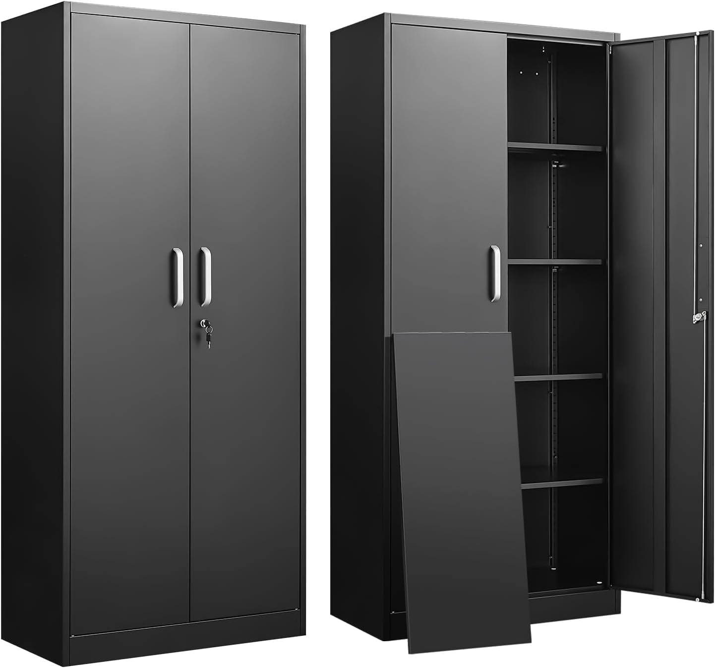 Locker Storage Metal - Metalen opbergkast met verstelbare planken Zwarte