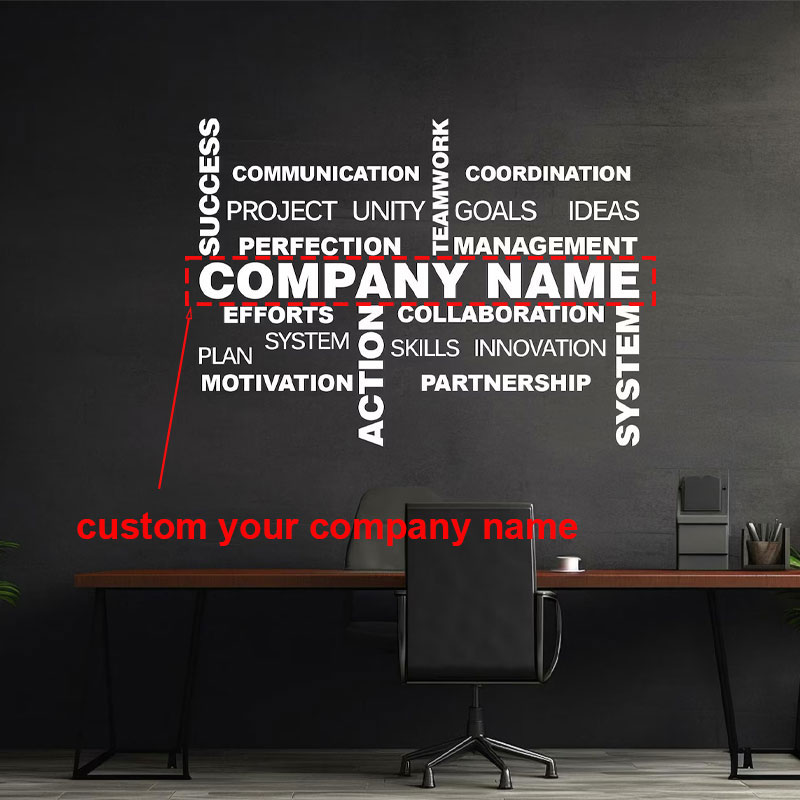 Office Furniture Company - Aanpasbare bedrijfsnaam muursticker vinyl kantoor decor,