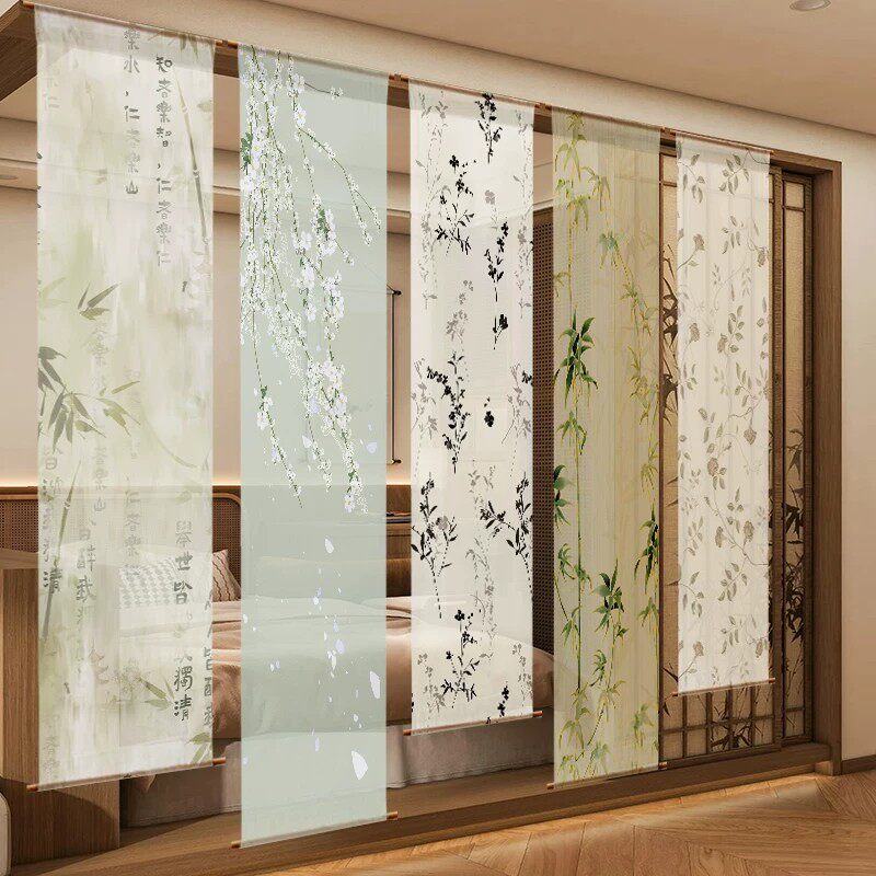 Room Divider Bamboo - Zen Gauze wanddecoratie – Lichtfilterend, boorvrij