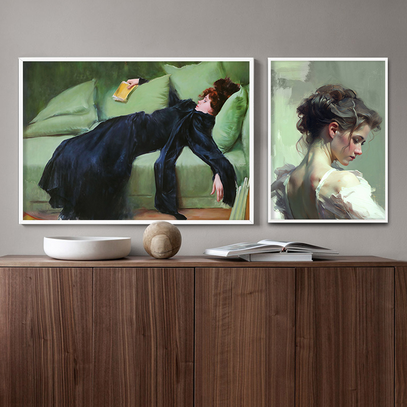 Meisje Lezen Vintage Olieverfs - Office Furniture Hon recensie en prijs