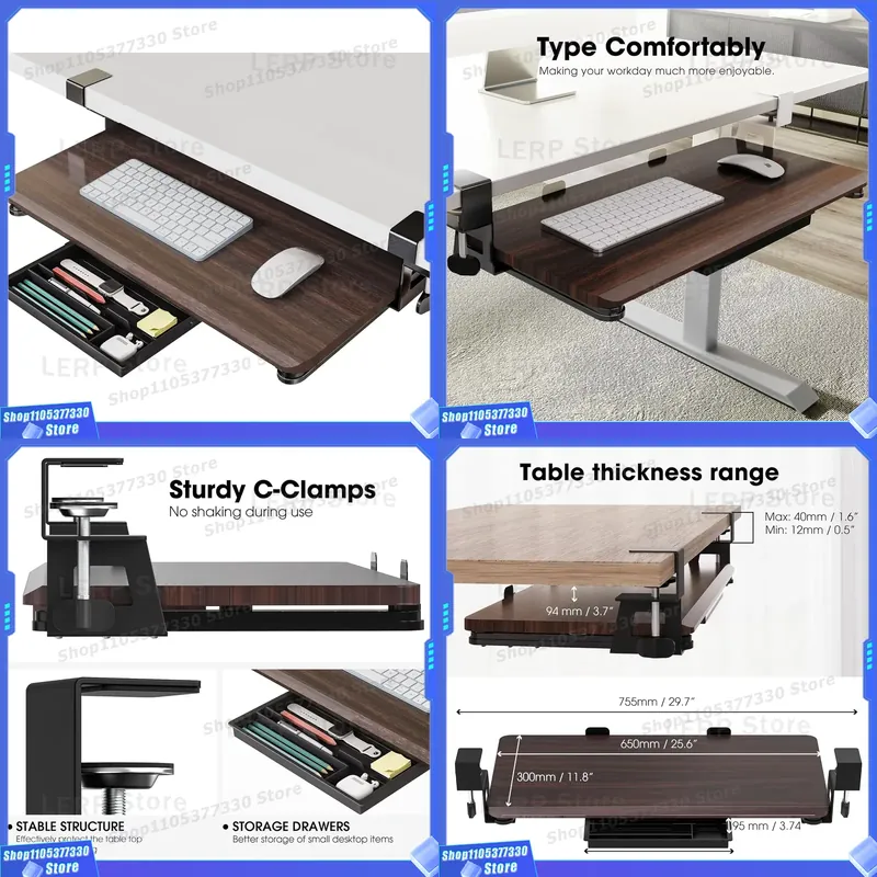 C-type clip-on schuifbare toet - Keyboard Drawer Under recensie en prijs