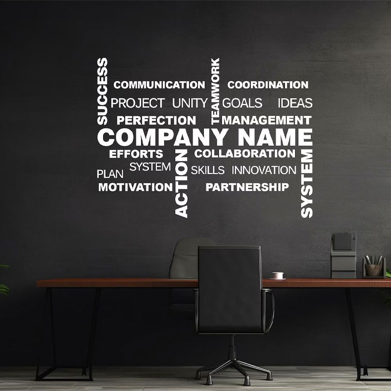 Aanpasbare bedrijfsnaam muurst - Office Furniture Company recensie en prijs